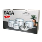 ⁦طقم أواني طهي ستانلس ستيل 9 قطع من Saga⁩ - الصورة ⁦5⁩
