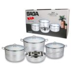⁦طقم أواني طهي ستانلس ستيل 7 قطع من Saga⁩ - الصورة ⁦2⁩
