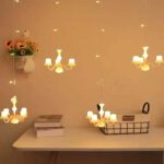 ⁦ستارة إضاءة شمعية LED بطول 2.5 متر – 6 حوامل⁩ - الصورة ⁦5⁩