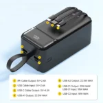 ⁦باور بانك 40000 مللي أمبير ASPOR A318 – شحن سريع 22.5 واط + كابلات مدمجة + شاشة LED⁩ - الصورة ⁦5⁩