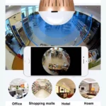 ⁦كاميرا مراقبة واي فاي 360 درجة بانورامية مع إضاءة LED⁩ - الصورة ⁦5⁩