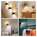 ⁦مصباح جداري LED قابل للشحن مع ريموت – إضاءة مزدوجة 3 ألوان⁩ - الصورة ⁦3⁩