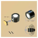 ⁦مصباح جداري LED قابل للشحن مع ريموت – إضاءة مزدوجة 3 ألوان⁩ - الصورة ⁦7⁩