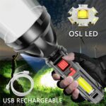 ⁦كشاف يدوي LED قابل للشحن – إضاءة قوية بعيدة المدى مع 4 أوضاع⁩ - الصورة ⁦4⁩