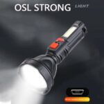 ⁦كشاف يدوي LED قابل للشحن – إضاءة قوية بعيدة المدى مع 4 أوضاع⁩ - الصورة ⁦6⁩