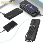 باور بانك بسعة 10000mAh شحن سريع 22.5W مع 4 كابلات مدمجة وشاشة رقمية ASPOR A300PD