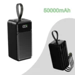 باور بانك 50000 مللي أمبير ASPOR A319 – شحن سريع 22.5 واط + 3 كابلات مدمجة + شاشة LED