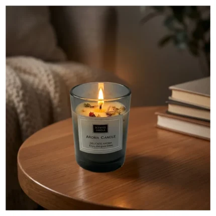 كوب شمعة معطرة في زجاج