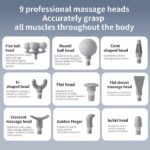 ⁦جهاز مساج عضلات 6 سرعات مع 9 رؤوس تدليك وشحن Type-C تدليك عميق ومحمول⁩ - الصورة ⁦9⁩
