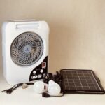 مروحة طاقة شمسية 8 إنش قابلة للشحن 4500mAh مع إضاءة LED و3 سرعات – Easy Power EP-306