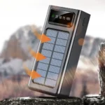 ⁦باور بنك يشحن بالطاقة الشمسية 30000mAh مع 4 كابلات مدمجة وشاشة رقمية – Airmez PL09⁩ - الصورة ⁦7⁩