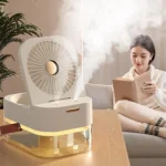 ⁦مروحة تبريد مكتبية برذاذ مزدوج – 3 سرعات مع خزان ماء 2.5 لتر USB⁩ - الصورة ⁦3⁩
