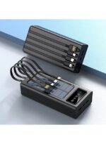 ⁦باور بنك يشحن بالطاقة الشمسية 30000mAh مع 4 كابلات مدمجة وشاشة رقمية – Airmez PL09⁩ - الصورة ⁦3⁩