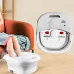 ⁦حوض تدليك القدمين قابل للطي مع تسخين وفقاعات واسطوانات مساج للعناية المنزلية⁩ - الصورة ⁦3⁩