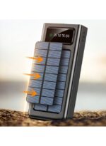 ⁦باور بنك يشحن بالطاقة الشمسية 30000mAh مع 4 كابلات مدمجة وشاشة رقمية – Airmez PL09⁩ - الصورة ⁦5⁩