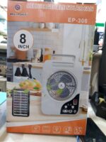 ⁦مروحة طاقة شمسية 8 إنش قابلة للشحن 4500mAh مع إضاءة LED و3 سرعات – Easy Power EP-306⁩ - الصورة ⁦2⁩