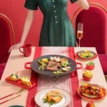 ⁦مقلاة شواية كهربائية AORAN بدون دخان – صاج شواء غير لاصق 14 بوصة⁩ - الصورة ⁦3⁩