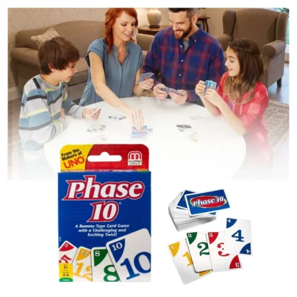 لعبة بطاقات UNO الترفيهية المراحل العشر - Phase 10 لعبة تحديات ومراحل للعائلة والأصدقاء