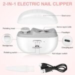 ⁦مقص أظافر كهربائي 2 في 1 مع تلميع وإضاءة LED وشحن Type-C⁩ - الصورة ⁦3⁩