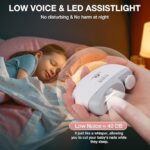 ⁦مقص أظافر كهربائي 2 في 1 مع تلميع وإضاءة LED وشحن Type-C⁩ - الصورة ⁦5⁩