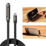 كيبل شحن Type-C إلى Type-C سريع 240 واط مع ستاند هاتف مدمج قابل للطي بطول 1.5 متر