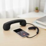 سماعة هاتف ريترو USB-C بميكروفون إلغاء الضوضاء وقاعدة مكتبية - الصورة 2