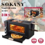 ⁦فرن كهربائي 3 في 1 سعة 25 لتر مع شواية علوية وسيخ دوار بقوة 3000 واط – SOKANY⁩ - الصورة ⁦5⁩