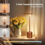 مصباح طاولة LED قابل للشحن باللمس مع 3 أوضاع إضاءة – لاسلكي ومحمول - الصورة 5